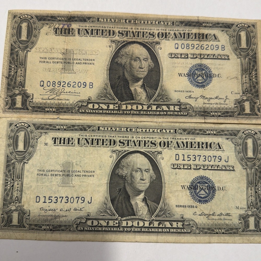 2-1935 $1  Silver Certificates Fair Shape D311