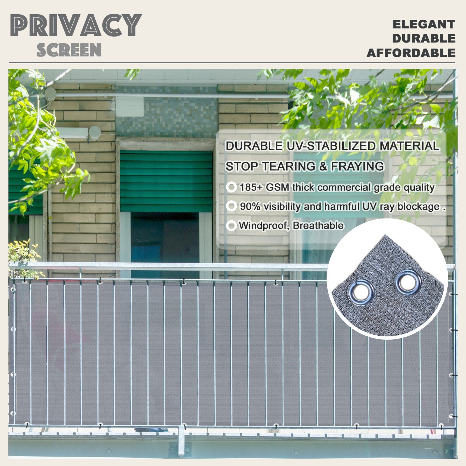 3' 4' 5' 6' tall Outdoor Fence Windscreen Privacy Screen Shade Cover Garden Pool