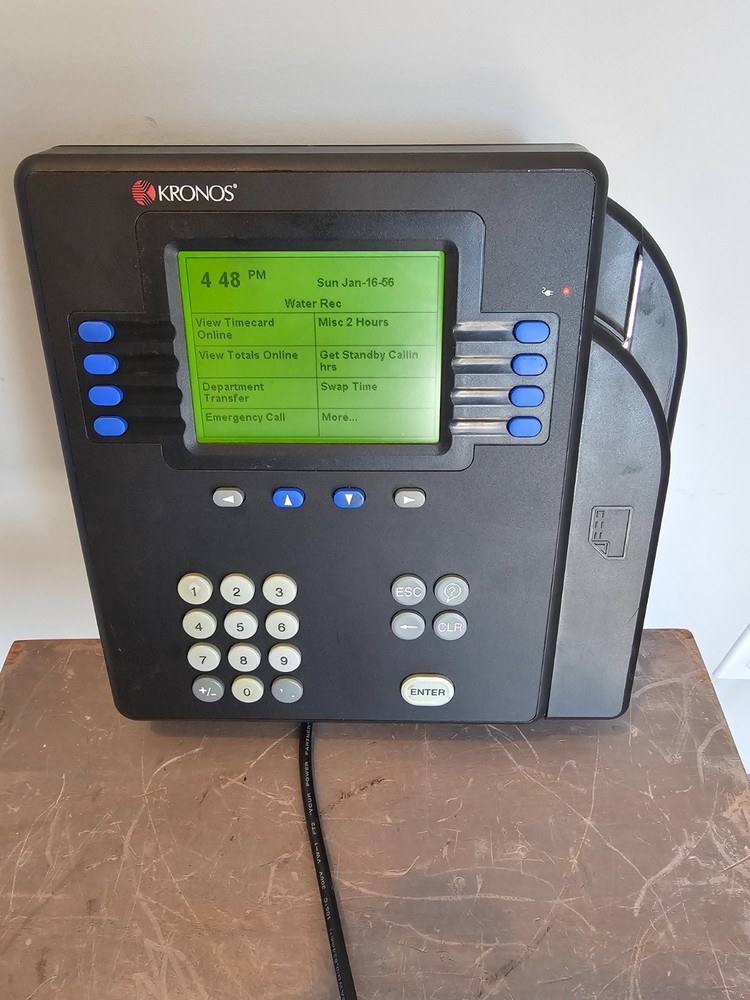 Kronos System 4500 Ethernet Time Clock (8602800-501) Working