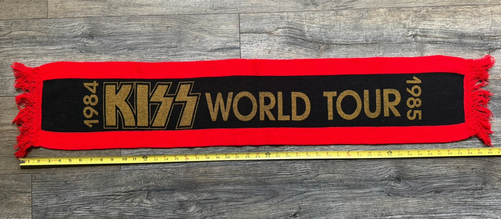 KISS Scarf Banner Animalize World Concert Tour 1984 Red Vintage Kiss Memorabilia