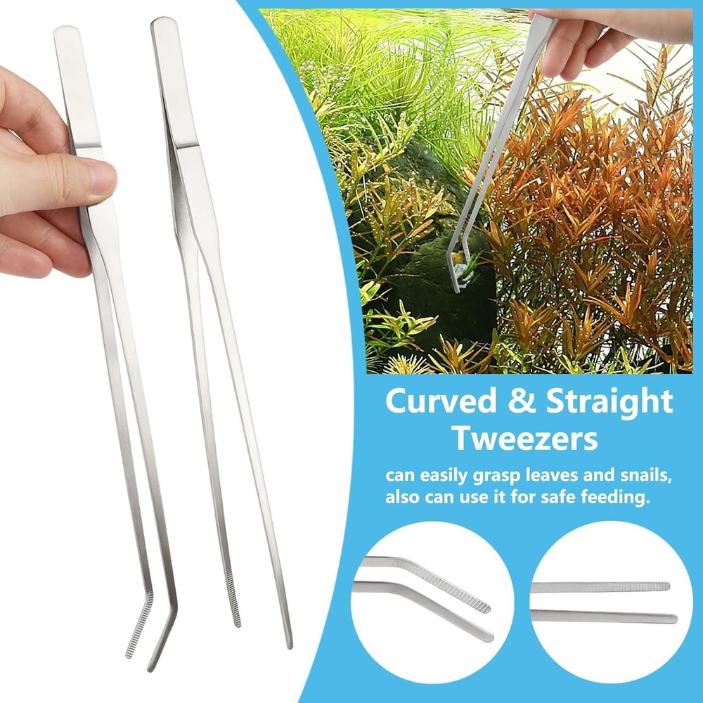 6pcs Aquarium Cleaning Tools Feeder Tools Kit, Plants Cleaner, Algae Scraper New
