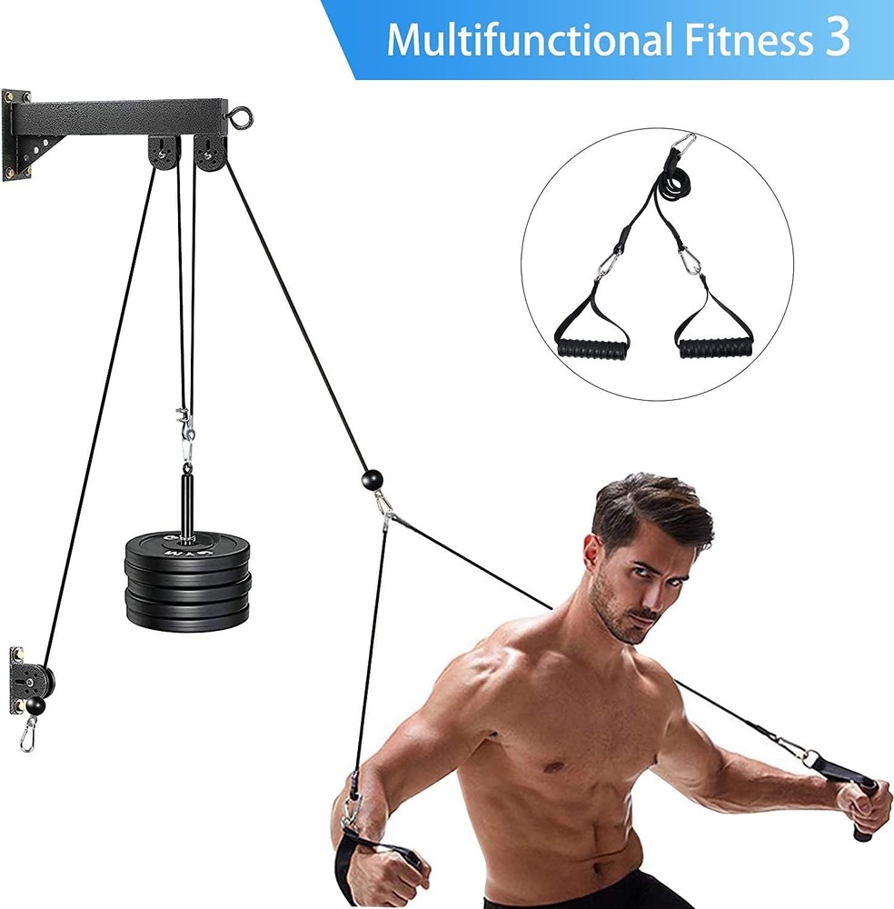 Home Gym Cable Pulley System – Multi-Functional Lat Pulldown, Chest & Arm