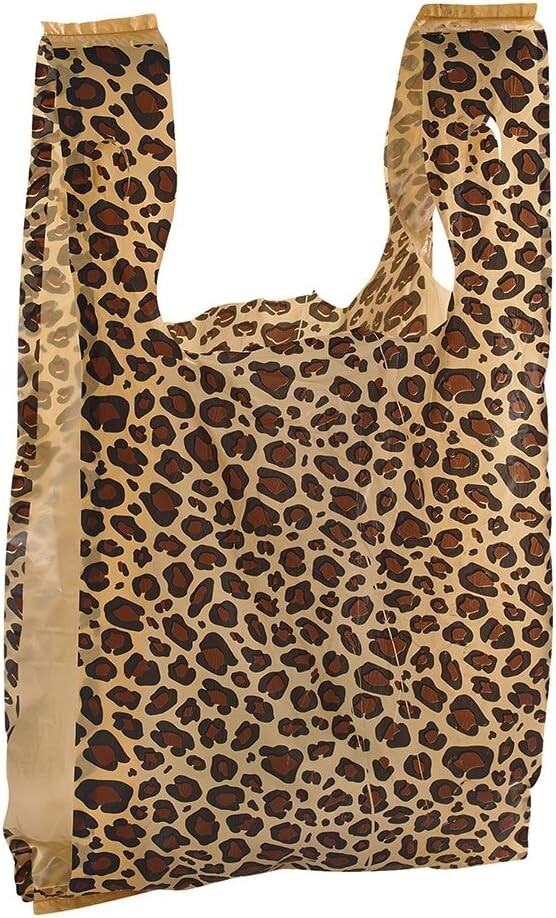 Plastic Shopping Bags 1000 Cheetah Leopard Grocery Merchandise 11 ½" x 6" x 21"