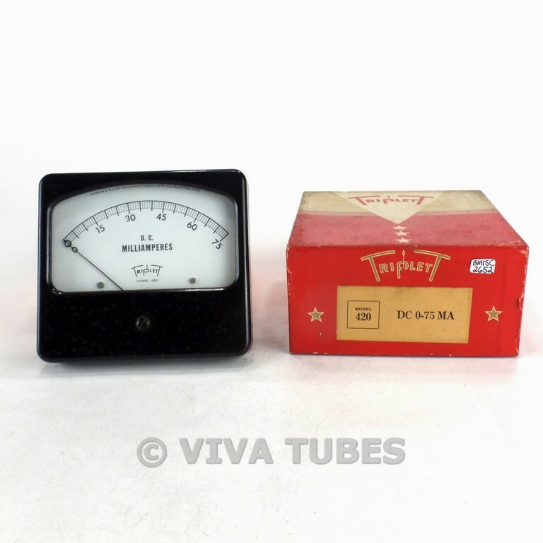 NOS NIB Triplett Rectangle 420 DC Amp Panel Milliammeter 0-75 mA DC Range