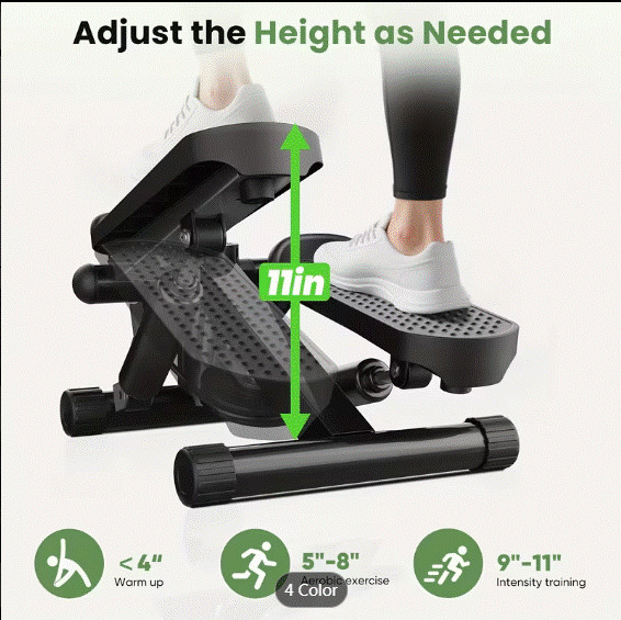 Mini Exercise Stepper Machine with Resistance Bands