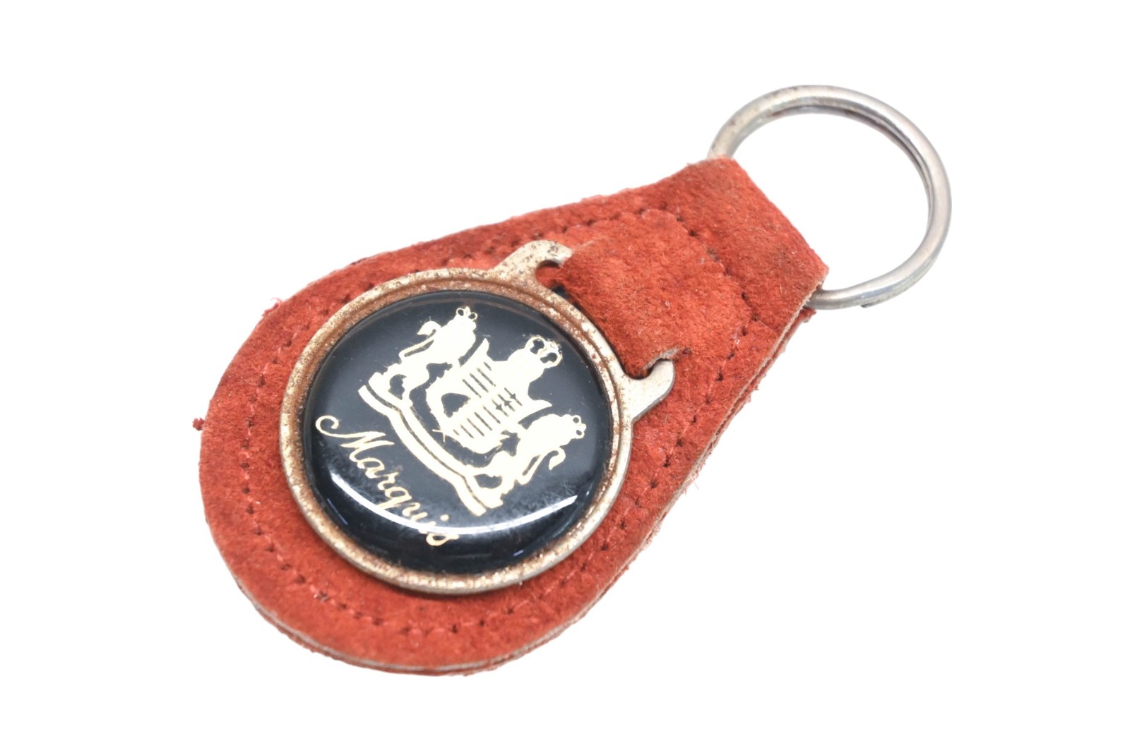 New OEM Mercury RA027-13 Marquis Red Suede Black Logo Key Chain NOS