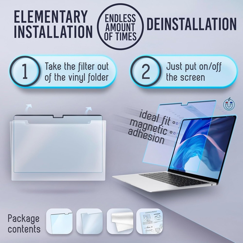 VINTEZ Magnetic Blocking Filter Screen Protector MacBook Pro 14" Blue Light