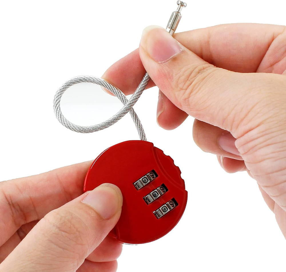 6 Pcs Combination Lock, 3 Digit Outdoor Waterproof Padlock Code Lock Cable Lugga