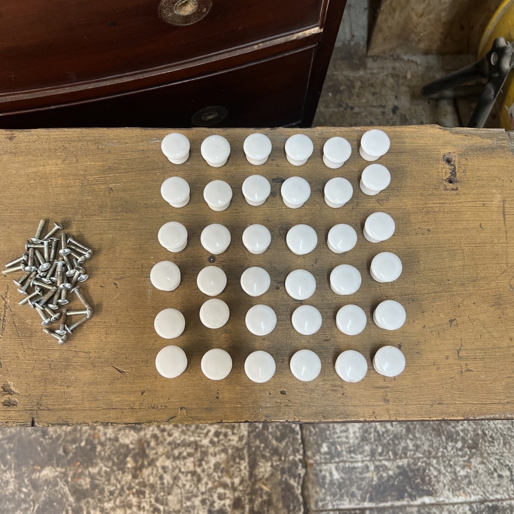 36 White Porcelain Apothecary Knobs