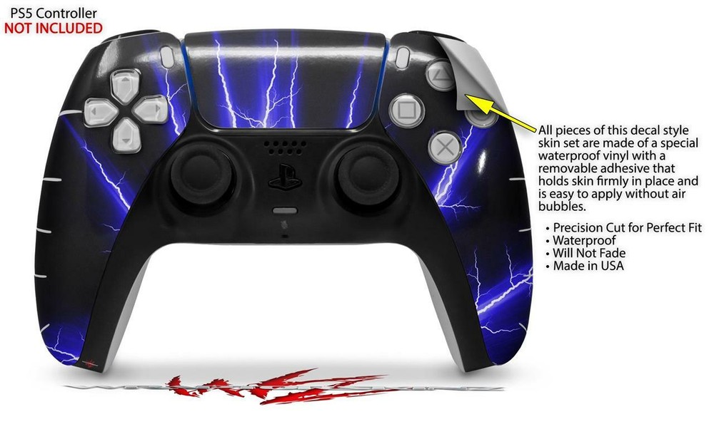 Skin Sony PS5 Controller Lightning Blue