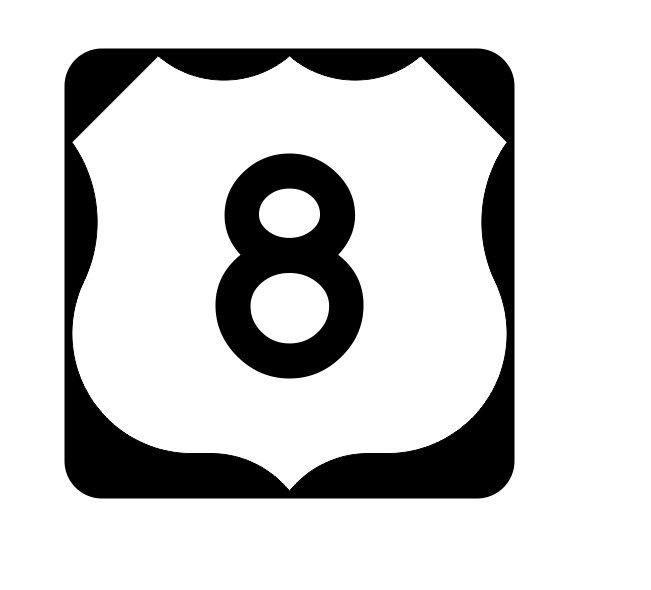 US Route 8 Sticker Decal