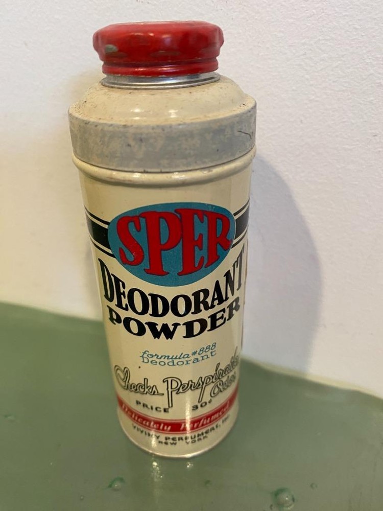 Sper Deoderant Powder WWII Women Gear Viviny Perfumers 1940s NOS Vanity Tin