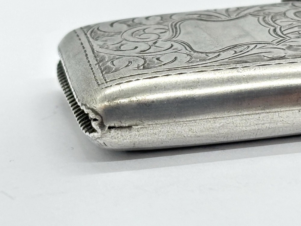 Antique Solid Sterling Silver Vesta Case Fob - Acanthus pattern - 24.5g