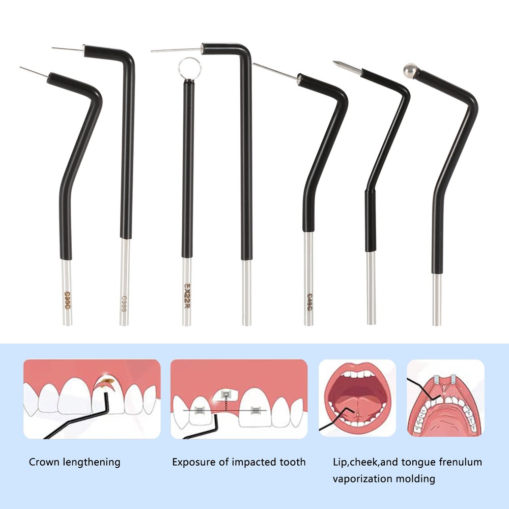 7 Pieces Dental Electrodes Tips For Electrosurgery Unit