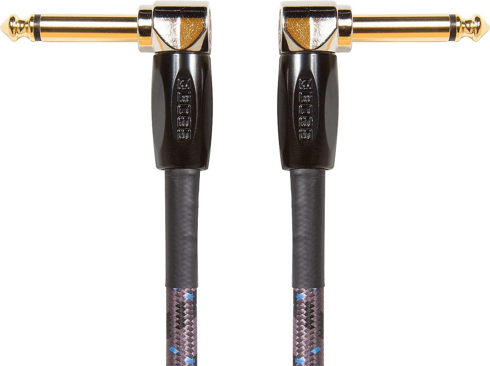 Boss Effect Patch Cable Right-angle 1/4-inch Connectors, 6-inch