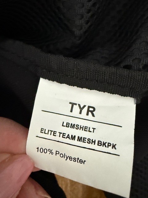 Tyr Elite Team Mesh Backpack Black Athletic Swim Workout Gear Bag Drawstring EUC
