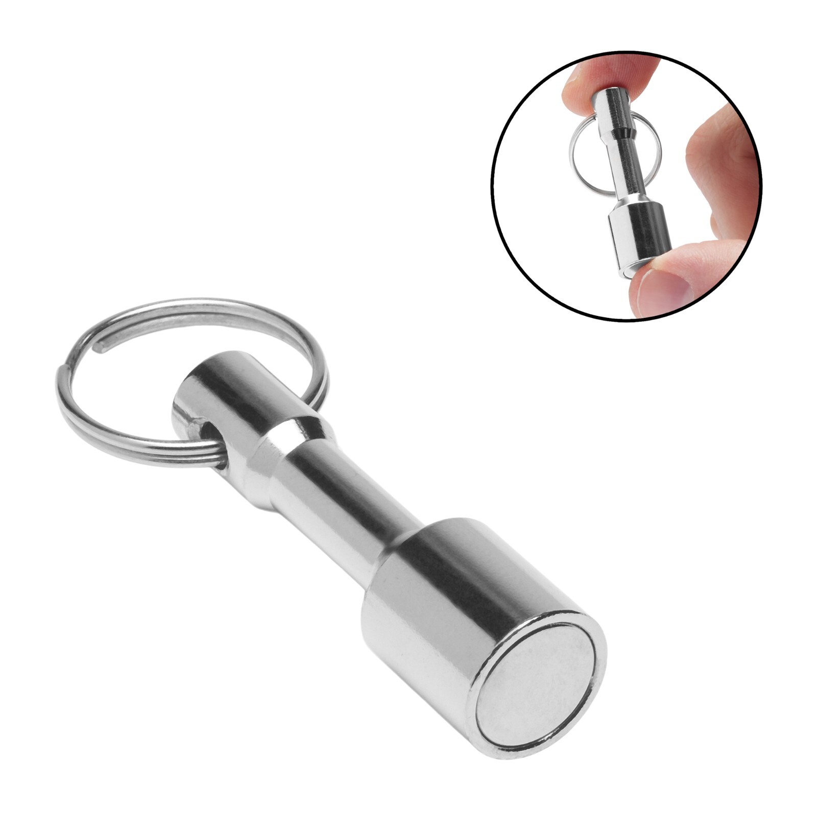 2 Pcs Keychain Neodymium Magnet for Testing Coins, Jewelry, Brass, Gold, Silver