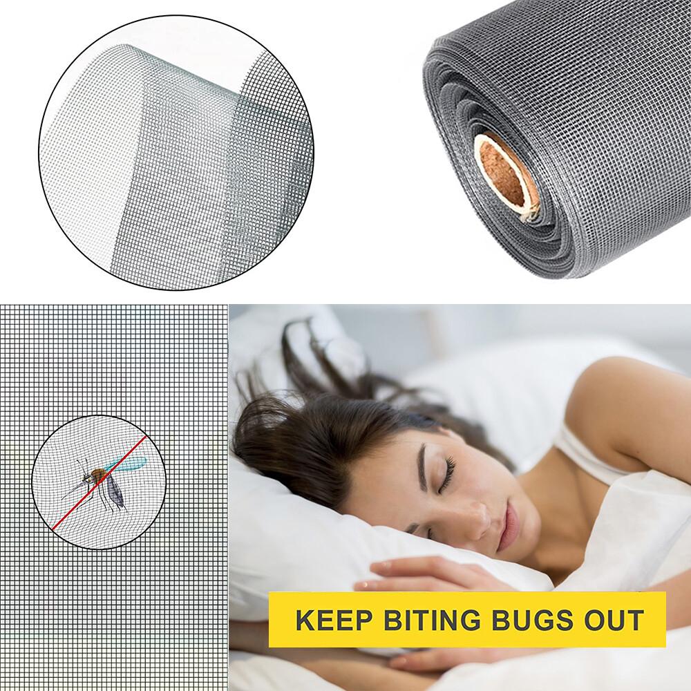 Doors Windows Screen Replacement PVC / nylon Screen Mesh Roll Cuttable DIY