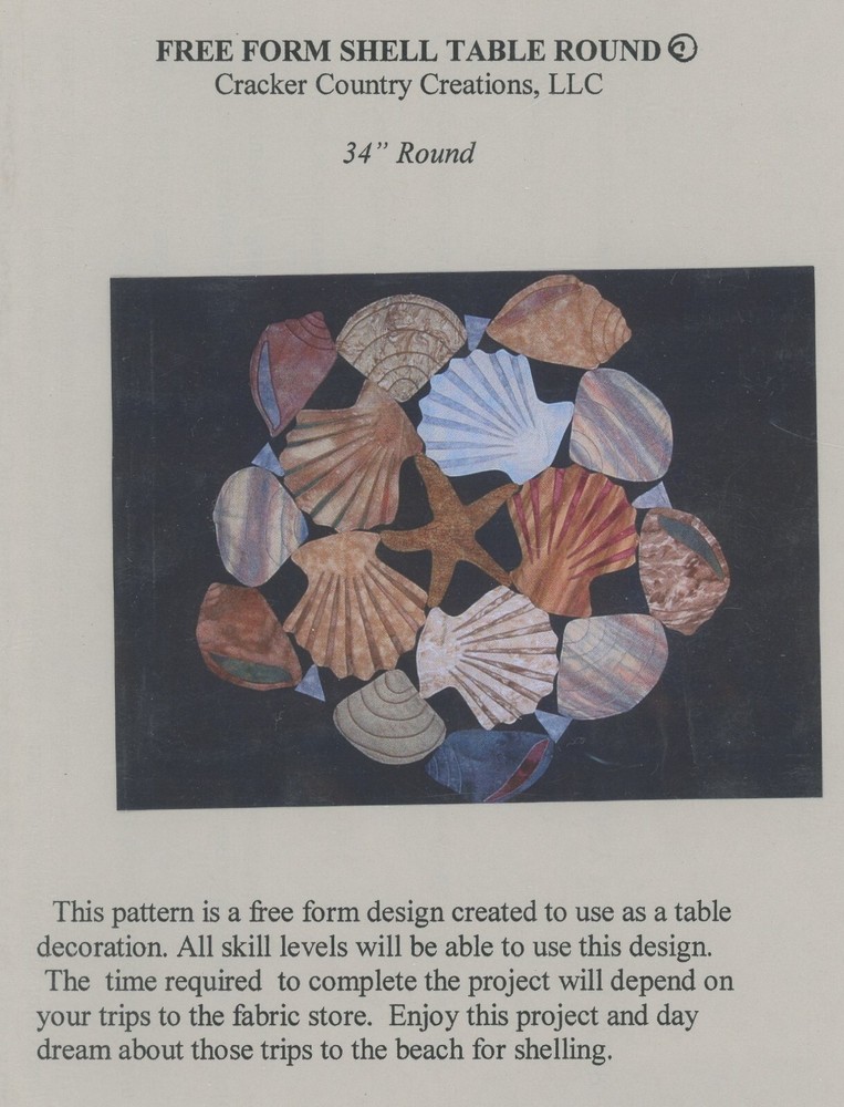 Cracker Country Creations Free Form Shell Round 34" Diameter Pattern