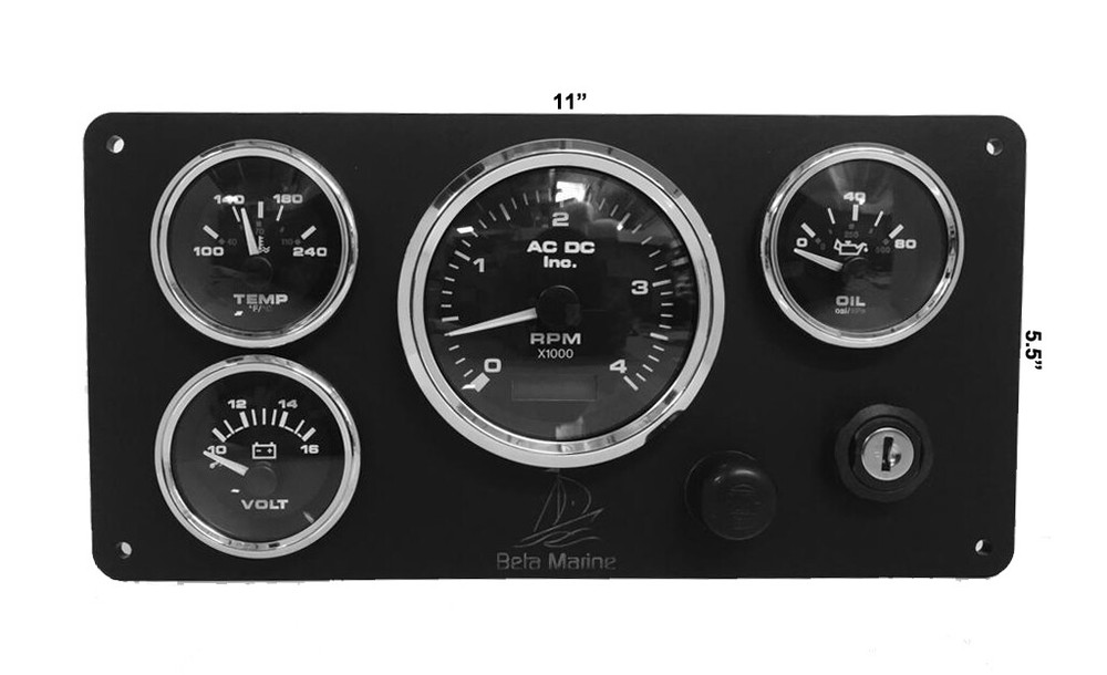 **Beta 4 Gauges Marine Engine Instrument Panel 