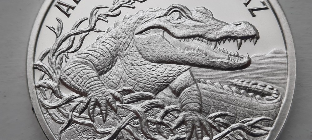 ALLIGATOR ALCATRAZ - 1 oz .999 Fine Silver