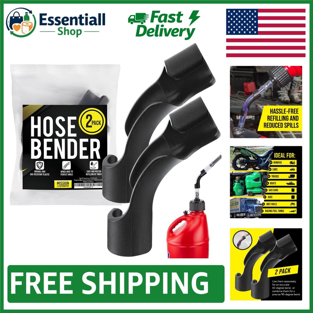 2-Pack Black Petroleum-Resistant Hose Bender for Efficient Fuel Transfer