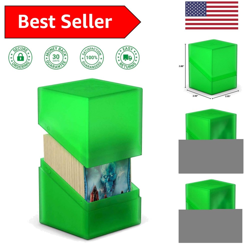 Emerald Boulder Deck Case for 100 Double-Sleeved TCG Cards – Durable & Stylish