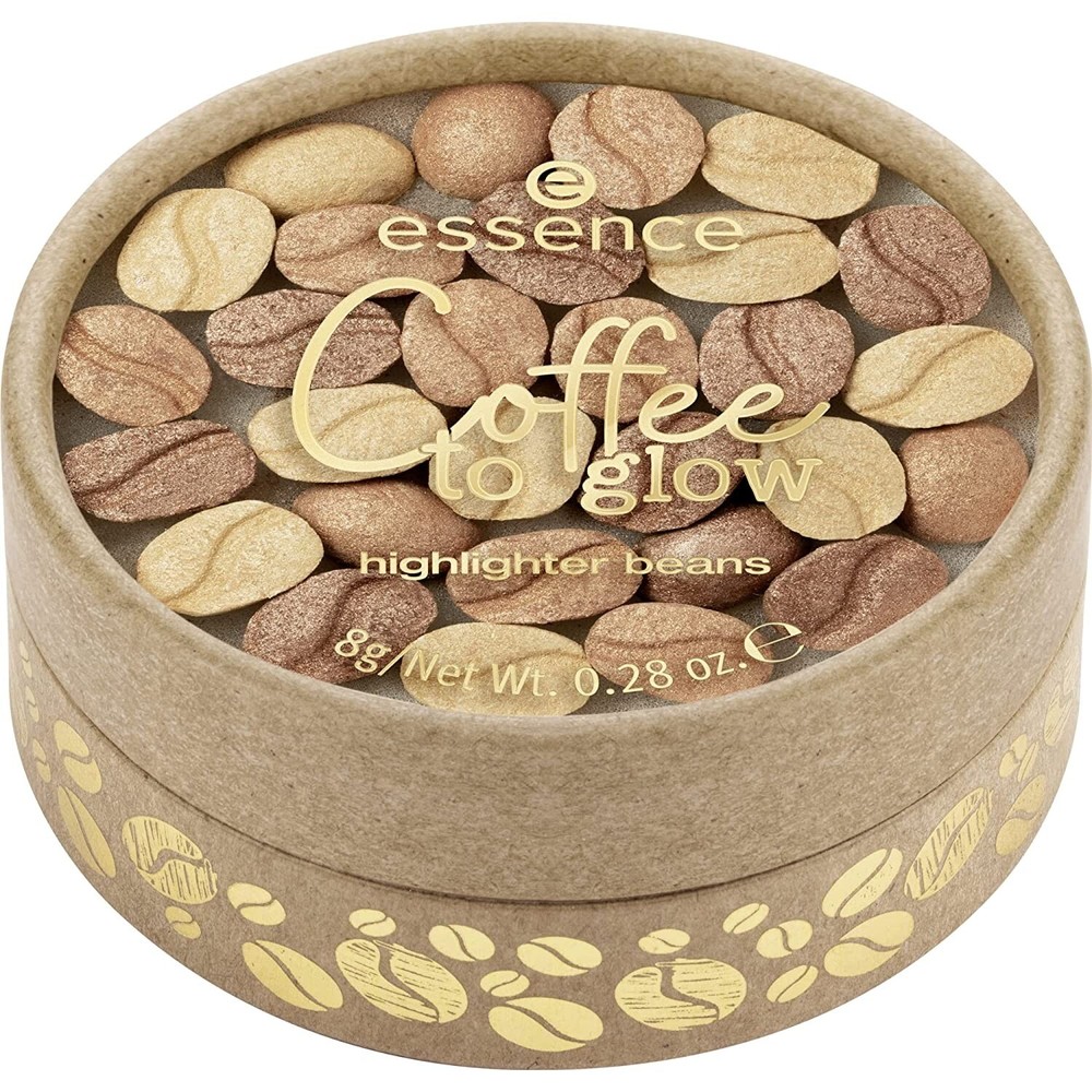 essence | Coffee to Glow Highlighter Beans | Unique Coffee Bean Shape & Warm Gol