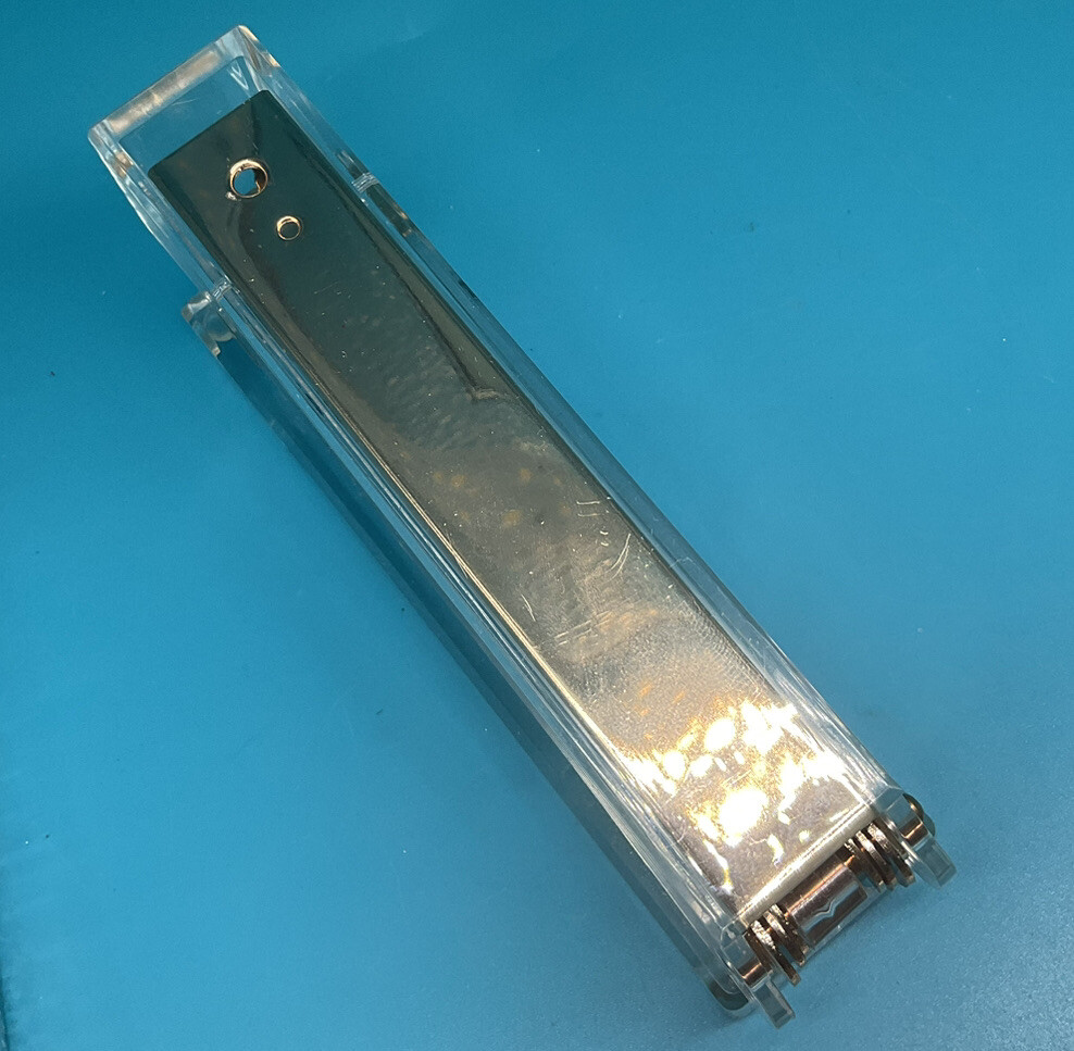 Lund London Clear Acrylic & Gold Desktop Stapler EUC