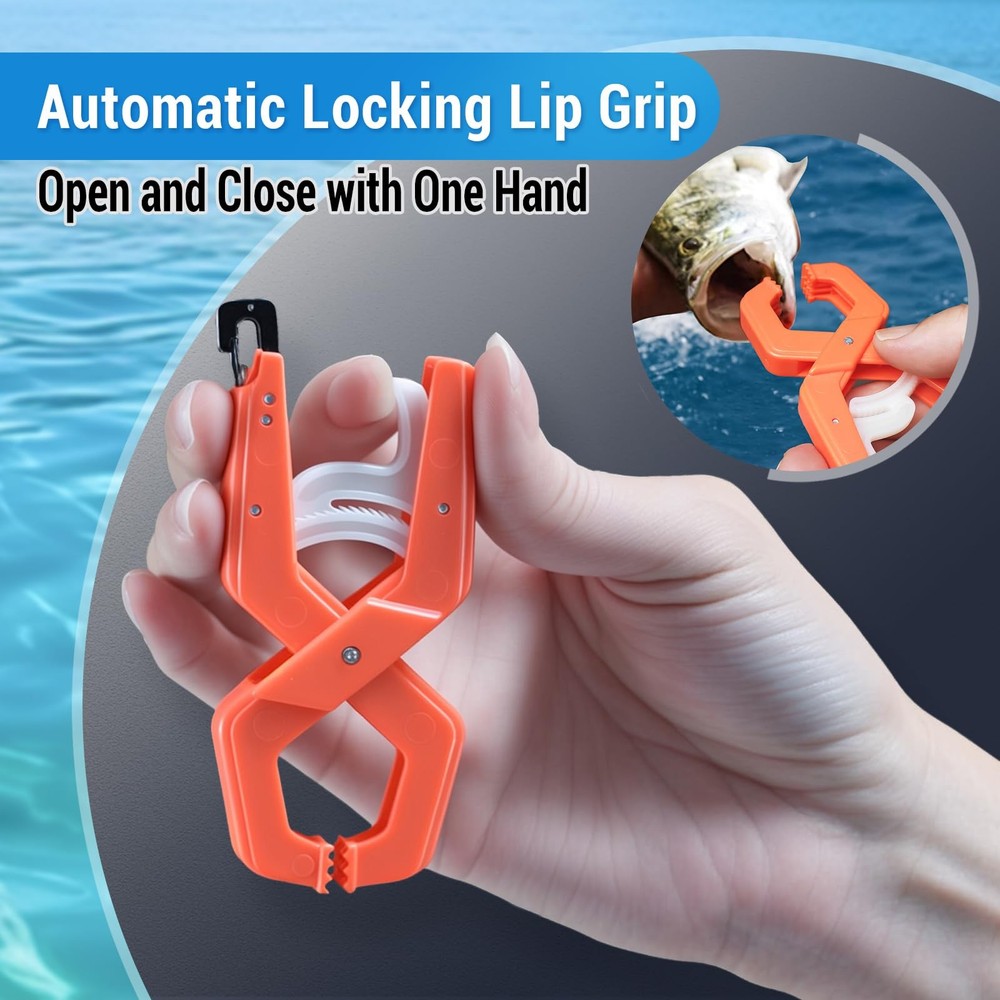 Fish Scale Digital Fishing Scale with Lip Gripper & Replaceable Hook, Auto Un...