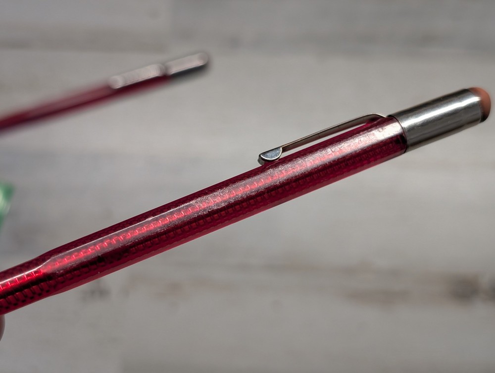 2 Vintage Scripto Red Translucent Twist Mechanical Pencil Pair