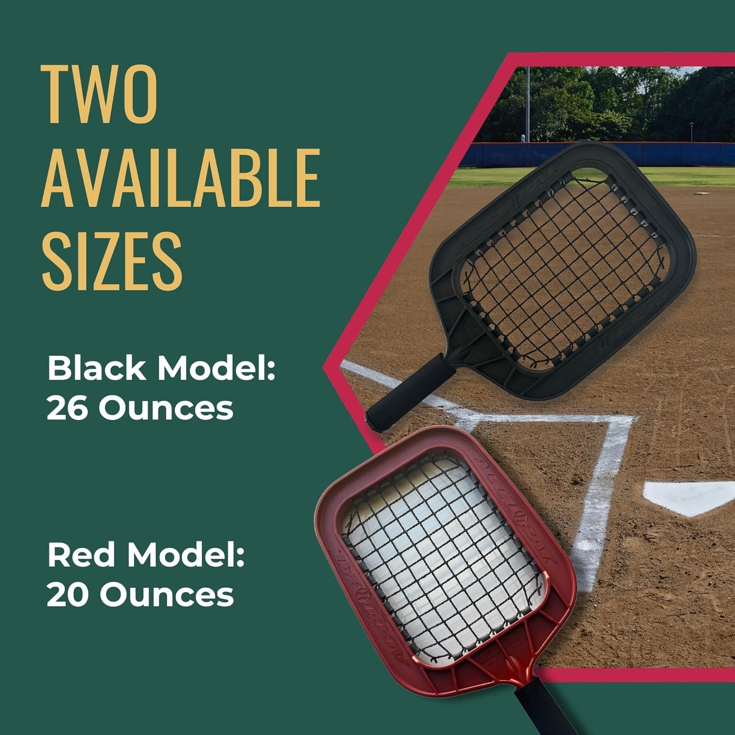 Accubat Fungo Racket for Baseball & Softball Training - USA Made Baseball Racket