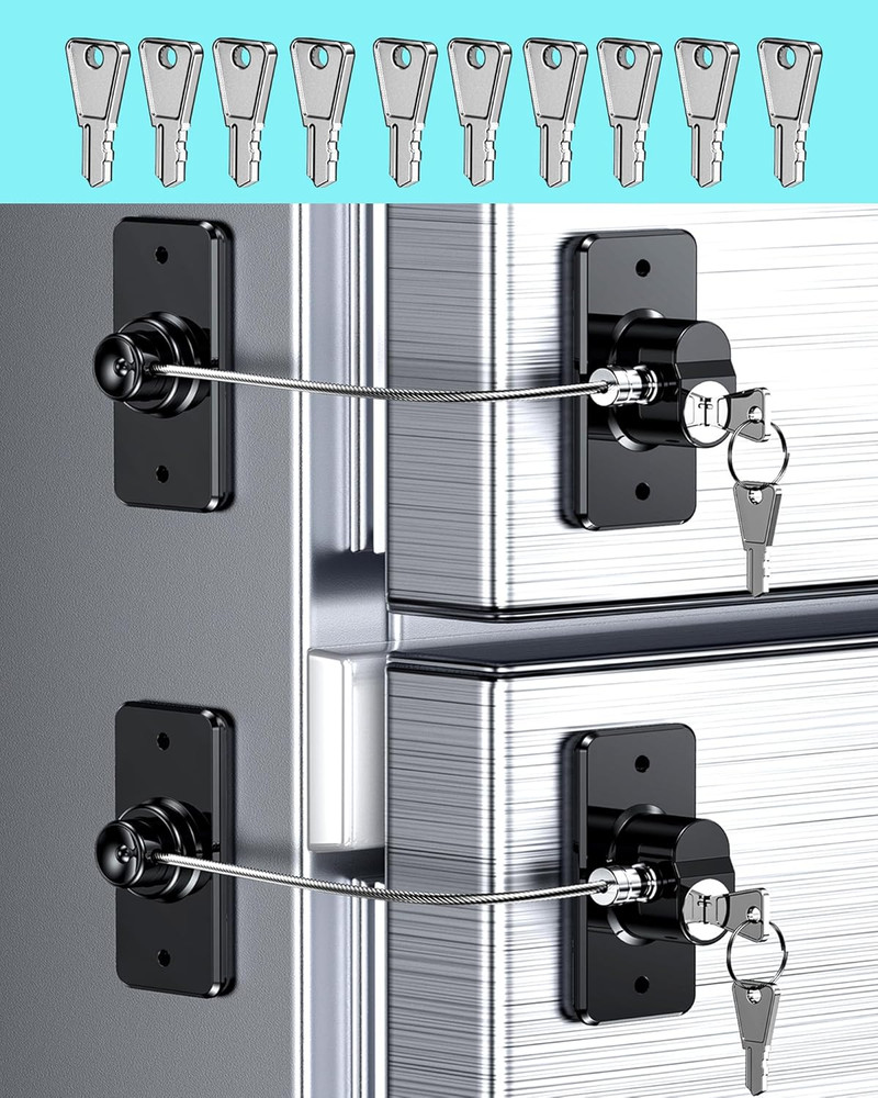 10 Pack Refrigerator Lock Replacement Keys for Fridge Cabinet Locks, Universal S