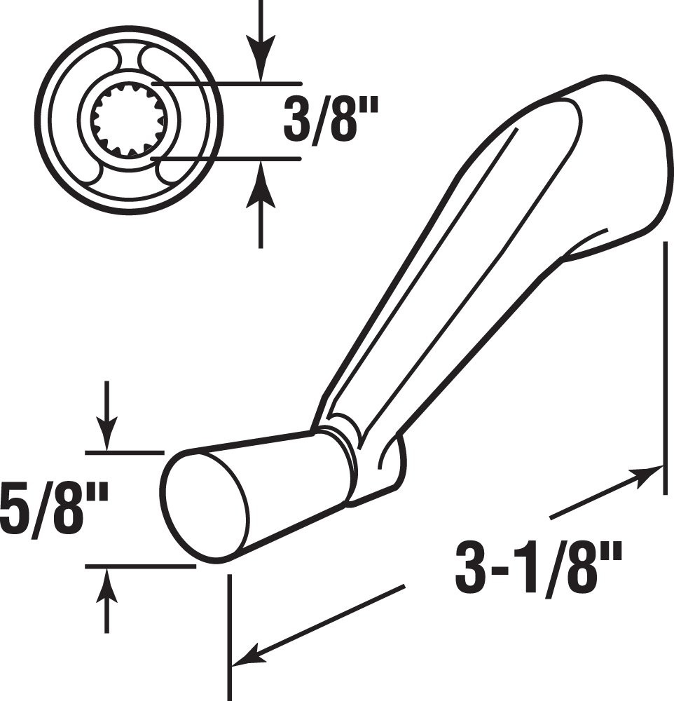 H 4106 Spline Socket Crank Handle White Smooth 360-Degree Operation Single Pa