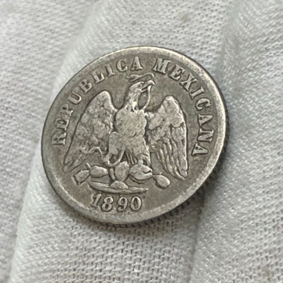 1890 Mexico 10 Centavos Silver Coin High Value #2
