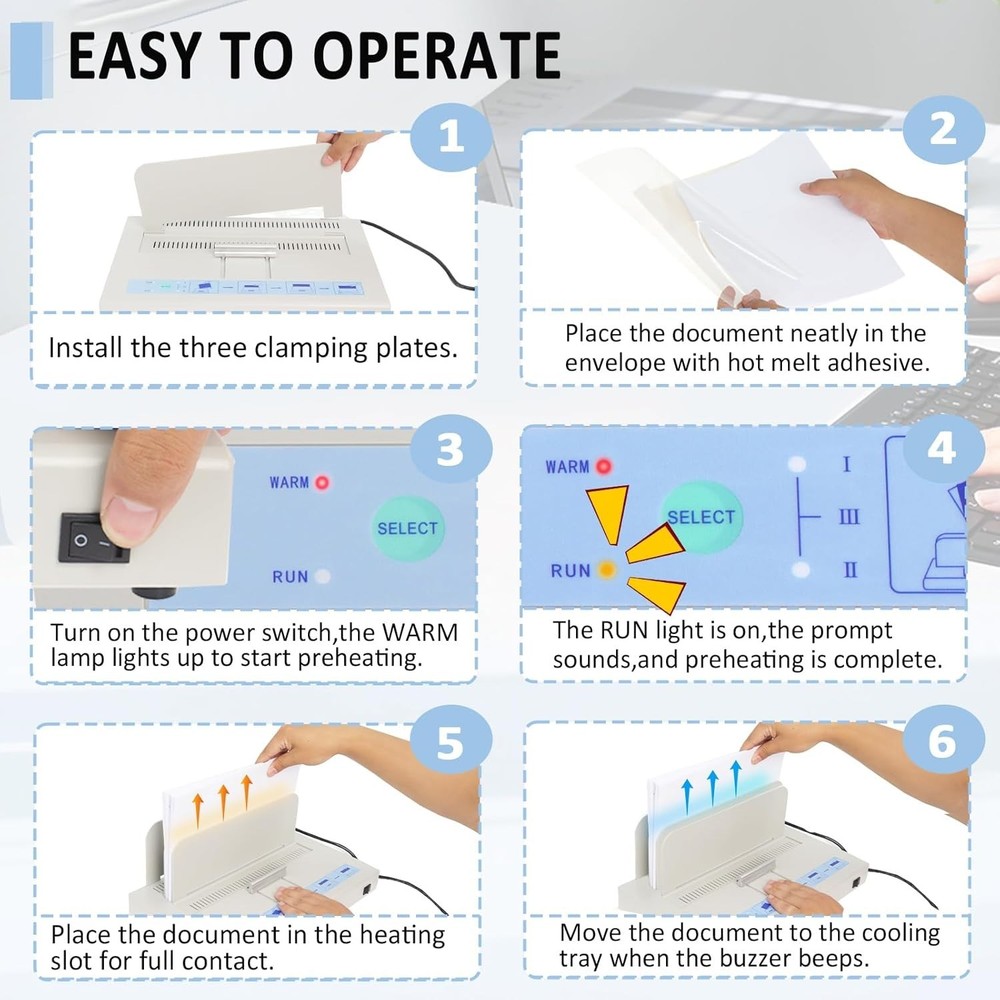 User-Friendly Thermal Binding Machine: Reliable 500 Sheet Binder for Any Project