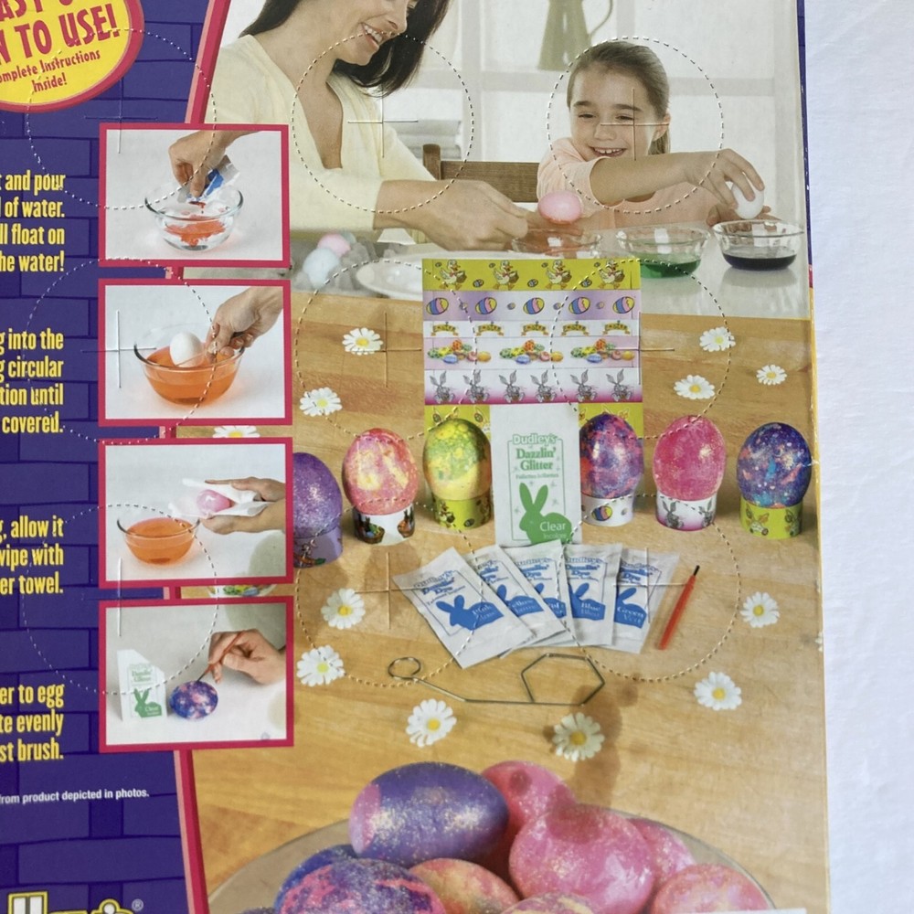 Dudleys Easter Egg Dye Kit Sparkle Decorating Glitter Traditional Basket Holiday