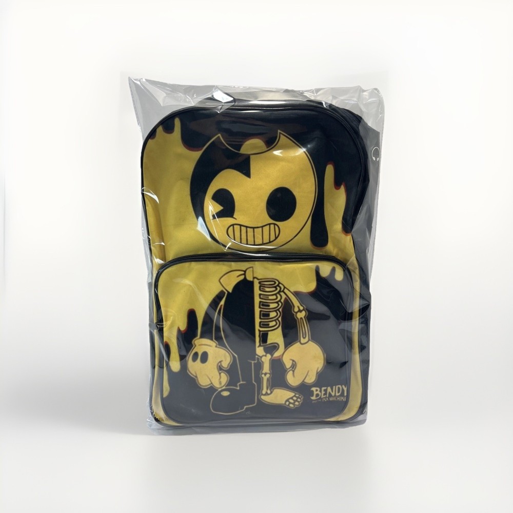 Bendy and the Ink Machine Backpack Black Knapsack Yellow Version