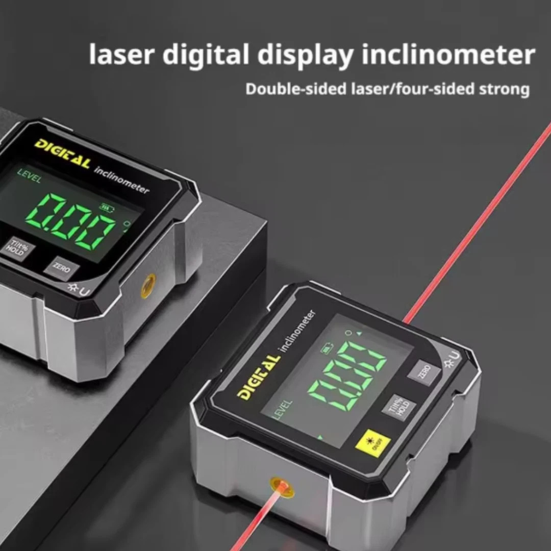 Digital Angle Finder with Electronic Laser 4-Side Magnetic Angle Gauge US