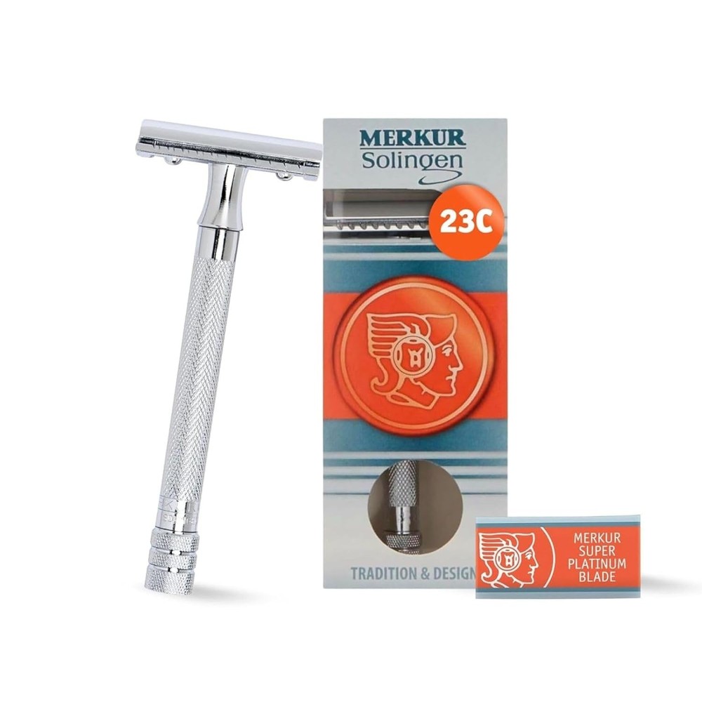 German-Made 23C Double Edge Razor - Smooth Shave with Closed Comb Precision