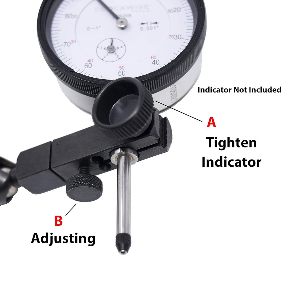176 lbs Magnetic Base Stand for Dial Indicators - Adjustable Arm Precision Tool