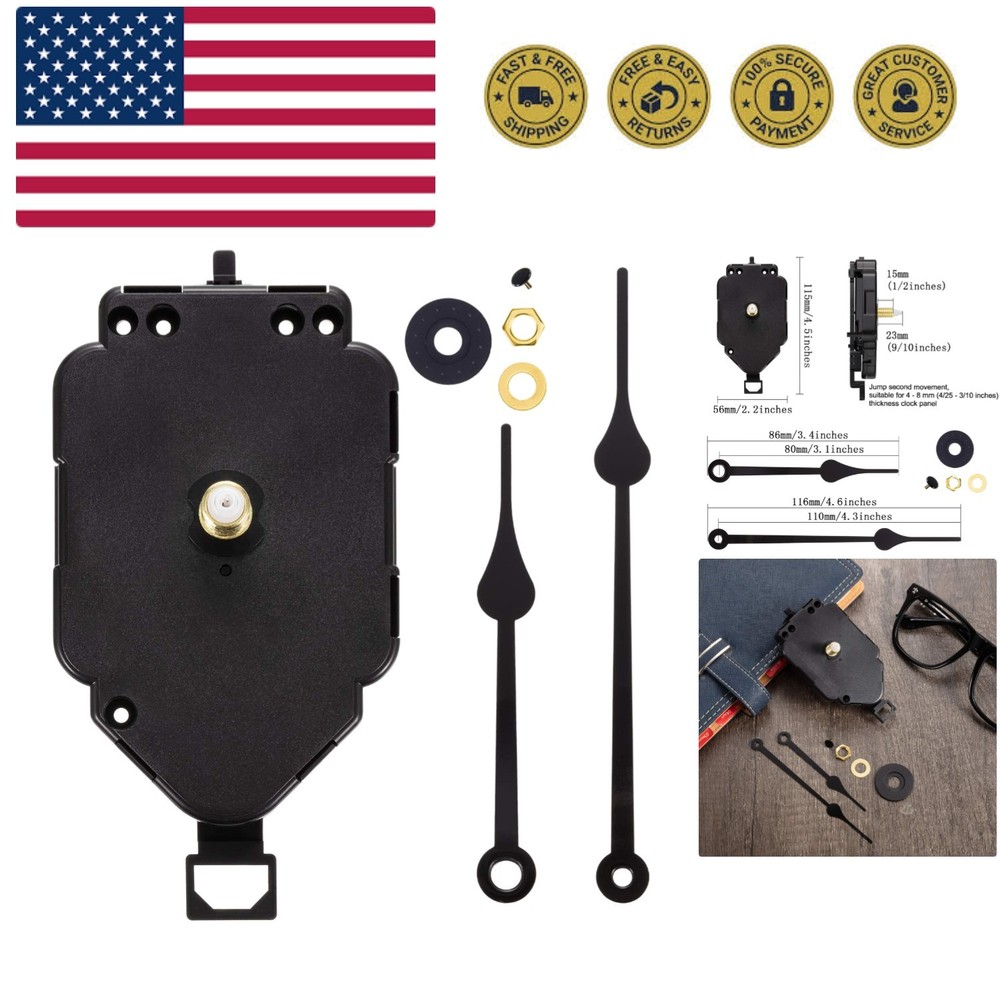 Pendulum Clock Mechanism DIY Replacement Clock Movement Long Shaft Pendulum Q...