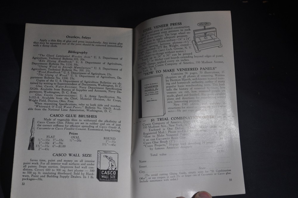1940 Casco Gluing Guide for Building, Repairing, Patching by Borden