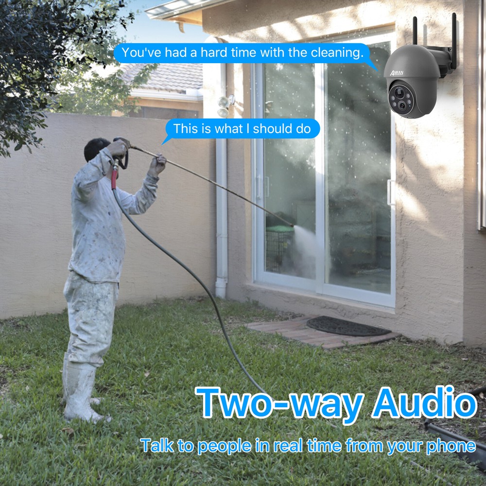 2PACK WiFi Wireless Security Camera System Outdoor Solar Battery Powered 3MP PTZ