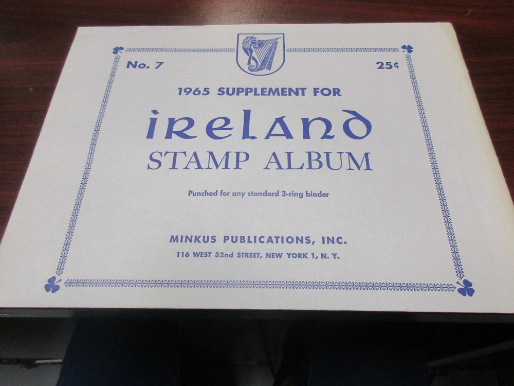 "MINKUS" STAMP ALBUM  1965  SUPPLEMENT   IRELAND  FREE SHP.
