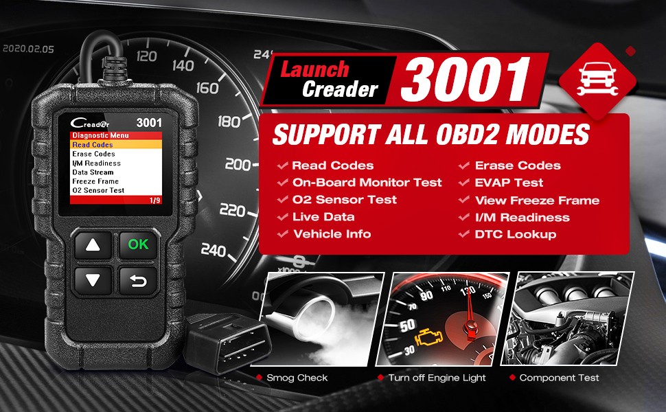 LAUNCH CR3001 Automotive OBD2 Scanner full OBD Code Reader Car Diagnostic Tool