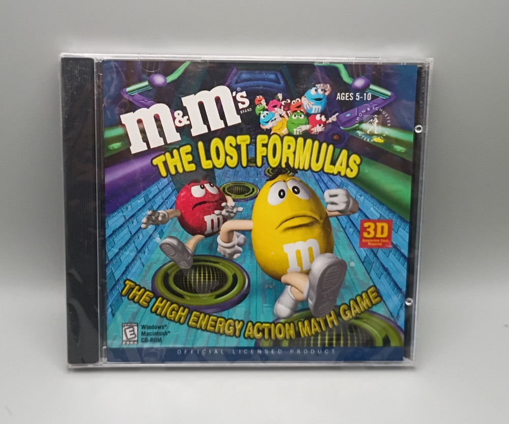 NEW M&M's The Lost Formulas 3D Early Learning Mathematics CD-ROM 2000 Win/Mac