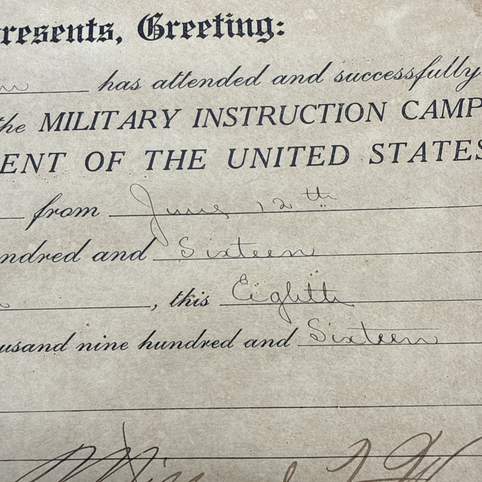 WWI 1916 U.S. Army Fort Sam Houston 3rd Infantry Regiment Military Instruction