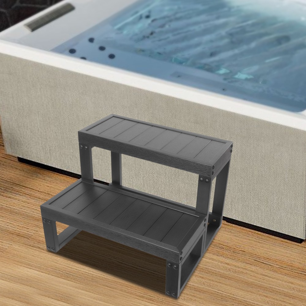 2-Steps Rectangular Tub Steps Spa Steps Hot Tub Stairs Ladder Floorstanding ﻿