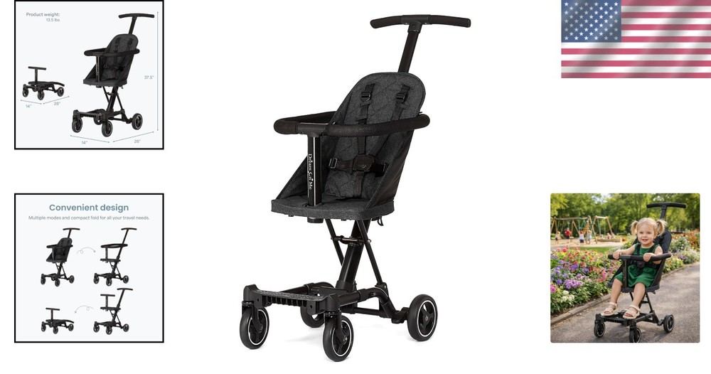 Coast Rider Travel Stroller - Book-Folding Design